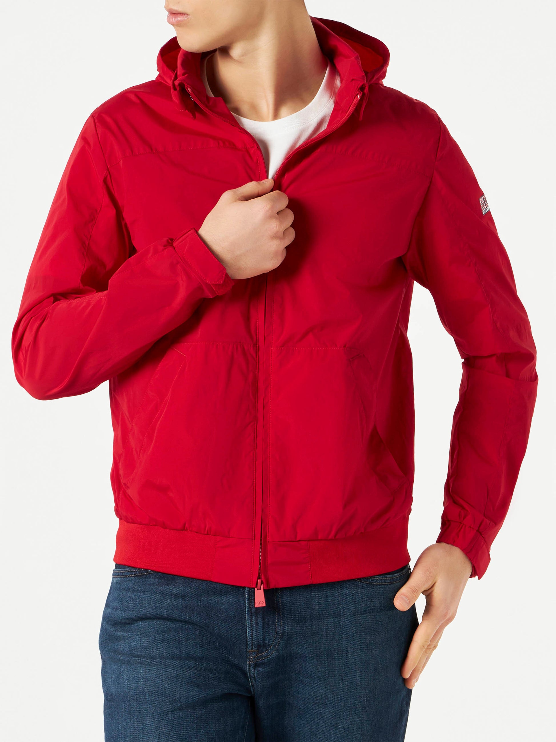 Red zipped midweight windbreaker - MC2 Saint Barth