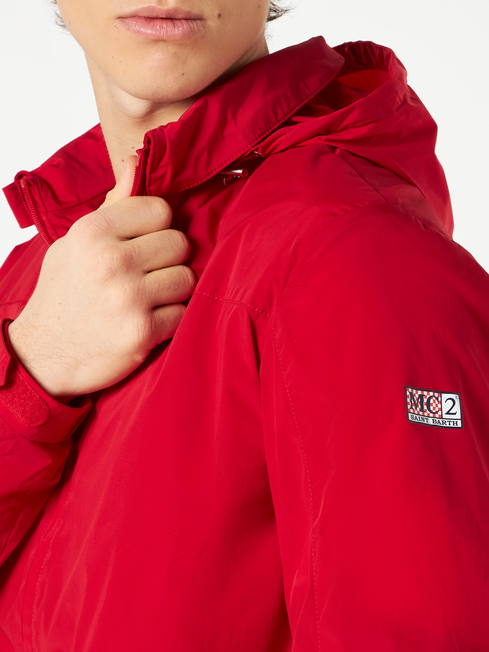 Red zipped midweight windbreaker - MC2 Saint Barth