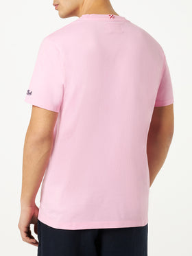 Man cotton t-shirt with Gin and flower print - MC2 Saint Barth