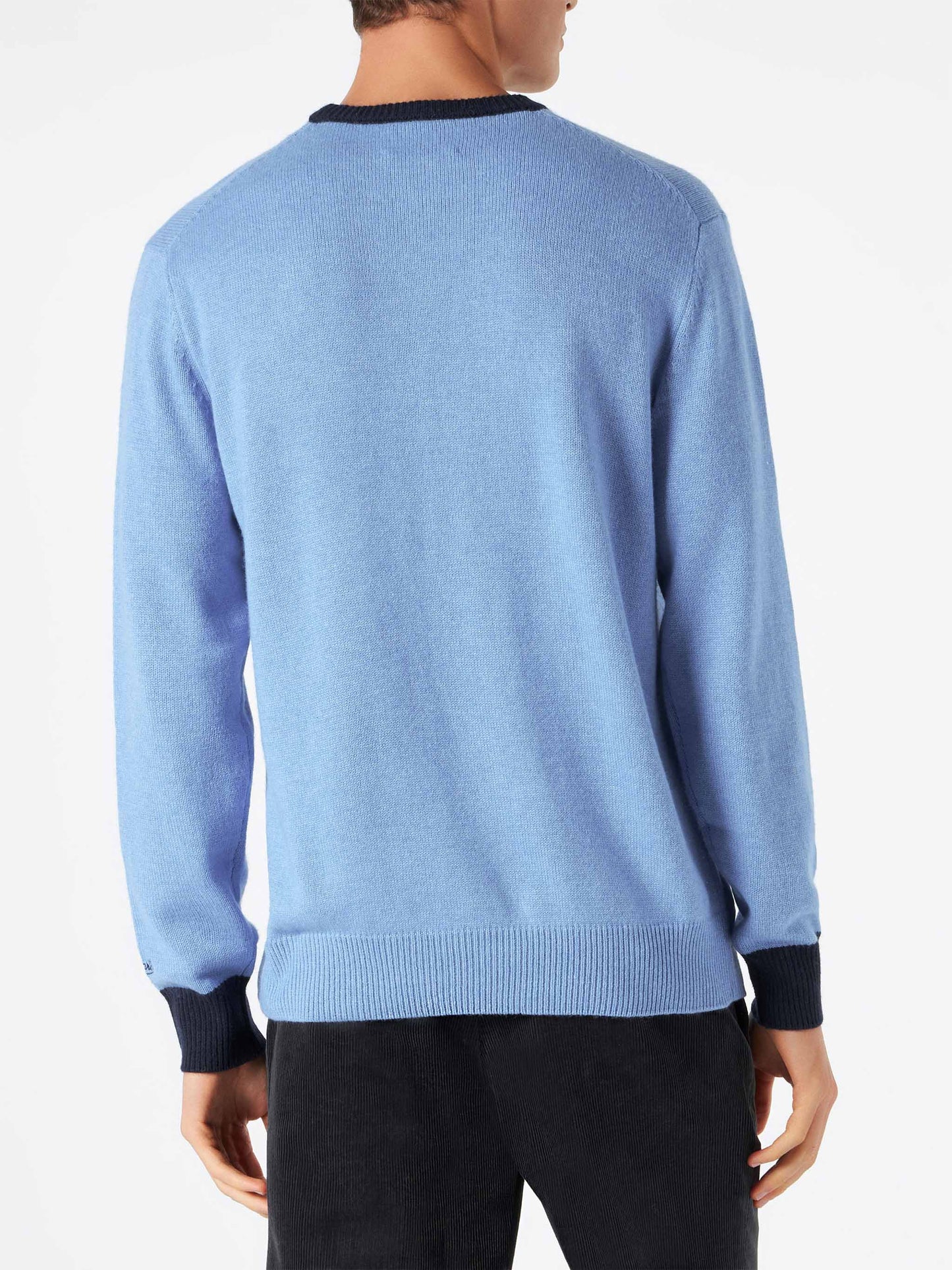 Man light blue sweater with Tequila à gogo embroidery - MC2 Saint Barth