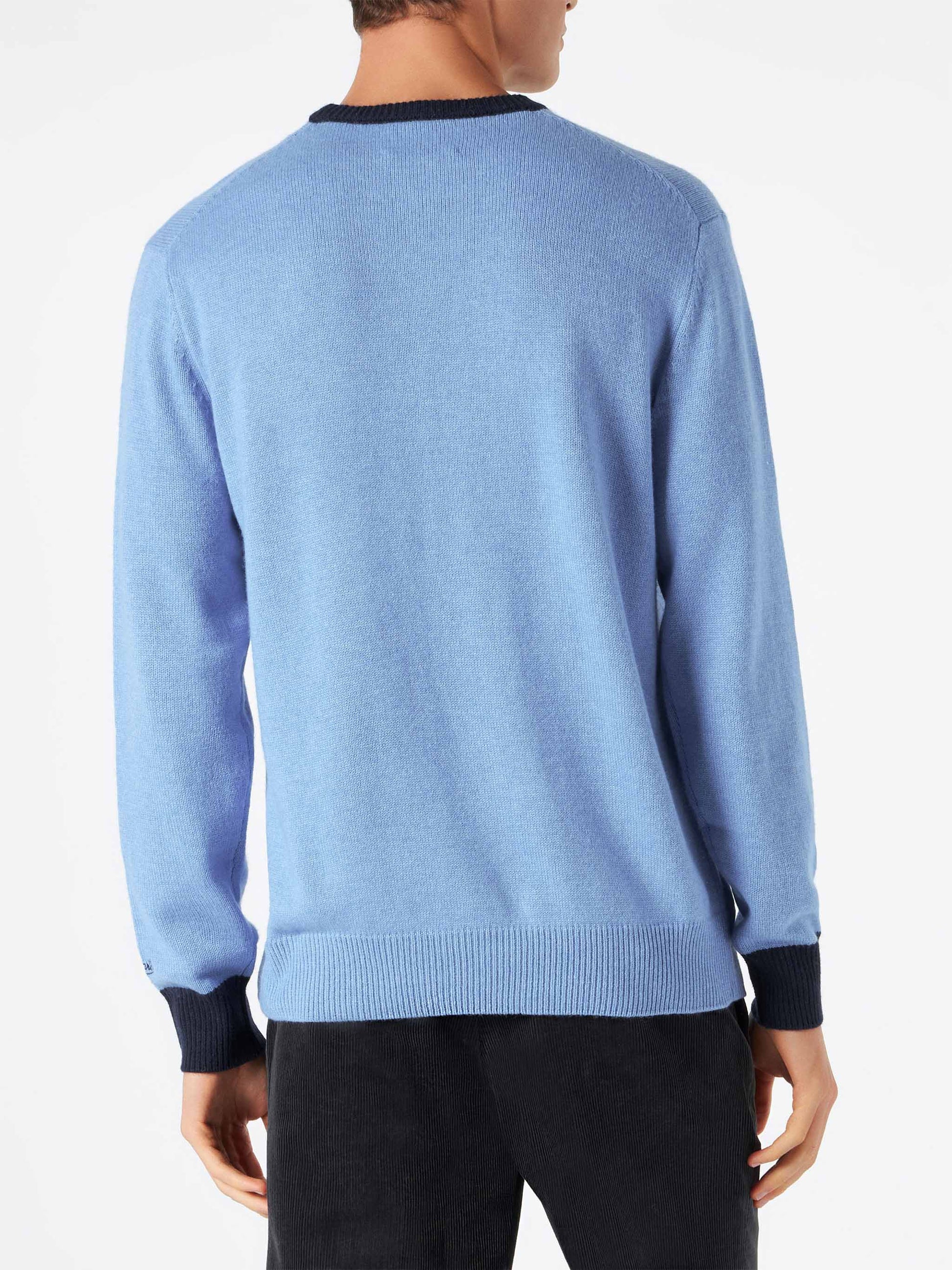 Man light blue sweater with Tequila à gogo embroidery - MC2 Saint Barth