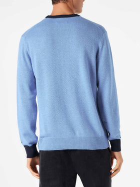 Man light blue sweater with Tequila à gogo embroidery - MC2 Saint Barth