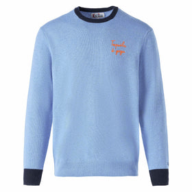 Man light blue sweater with Tequila à gogo embroidery - MC2 Saint Barth