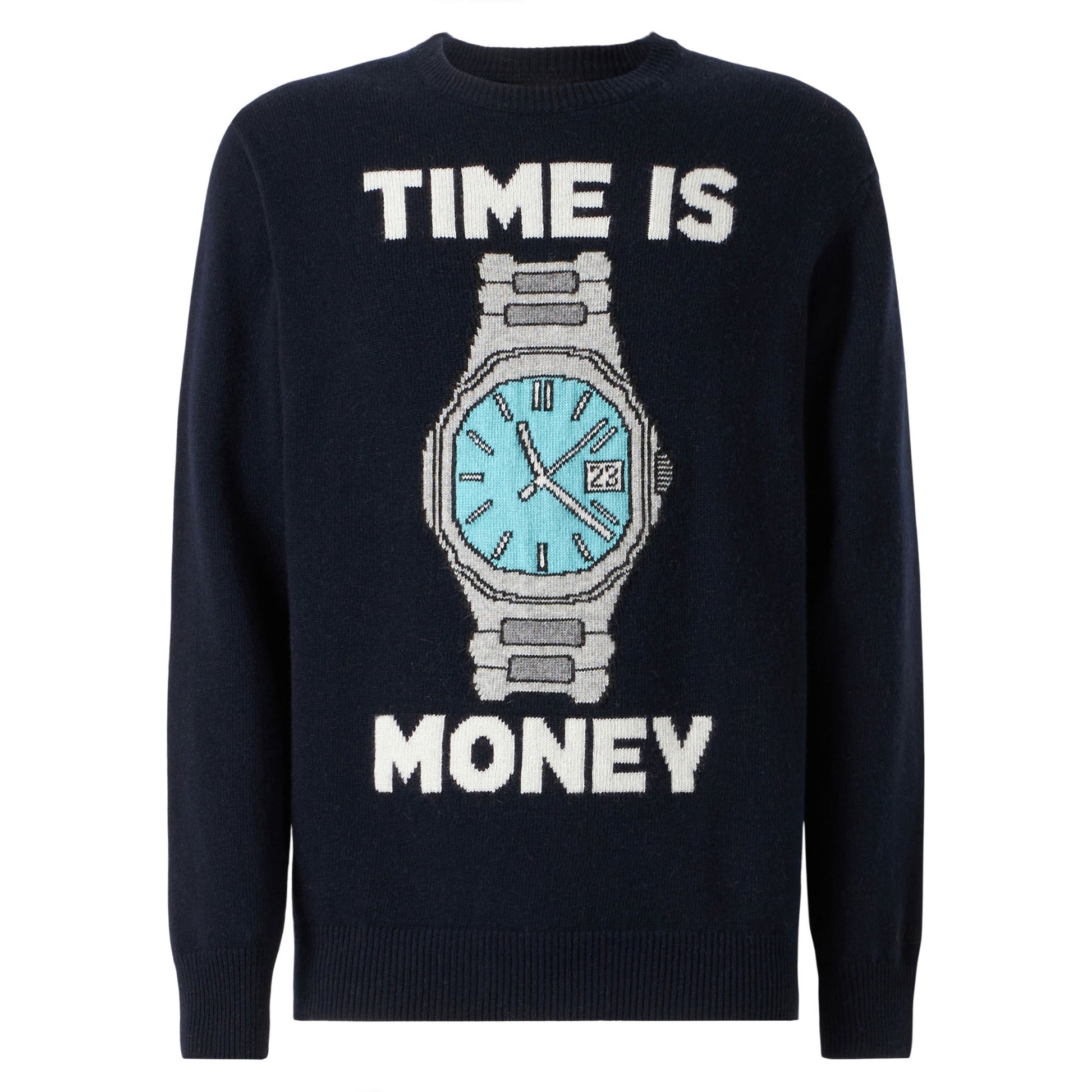 Man sweater with Time is money embroidery - MC2 Saint Barth