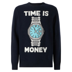 Man sweater with Time is money embroidery - MC2 Saint Barth