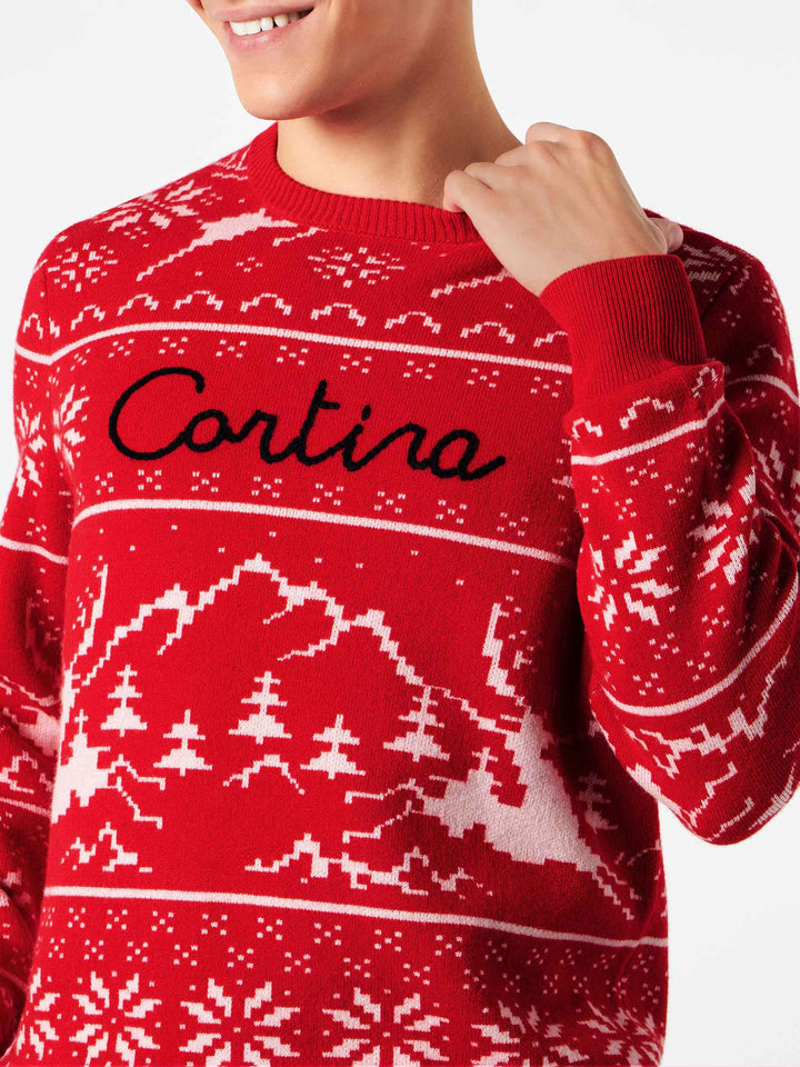 Man sweater Norwegian style with Cortina embroidery - MC2 Saint Barth