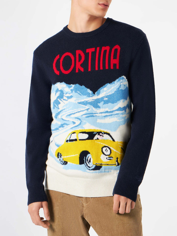 Man sweater Cortina vintage postcard print - MC2 Saint Barth