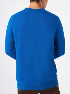 Man blue sweater with Courma Pirates embroidery - MC2 Saint Barth