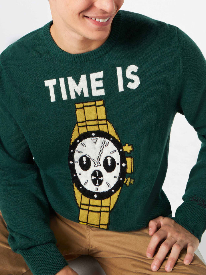 Man sweater with Time is Money print - MC2 Saint Barth