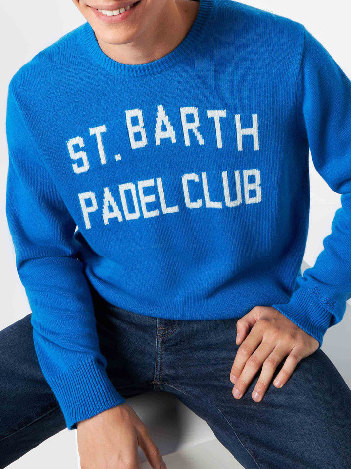 Man sweater with St. Barth Padel Club jacquard - MC2 Saint Barth