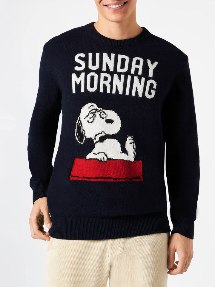 Man sweater with Snoopy Sunday Morning print | SNOOPY - PEANUTS™ SPECIAL EDITION - MC2 Saint Barth