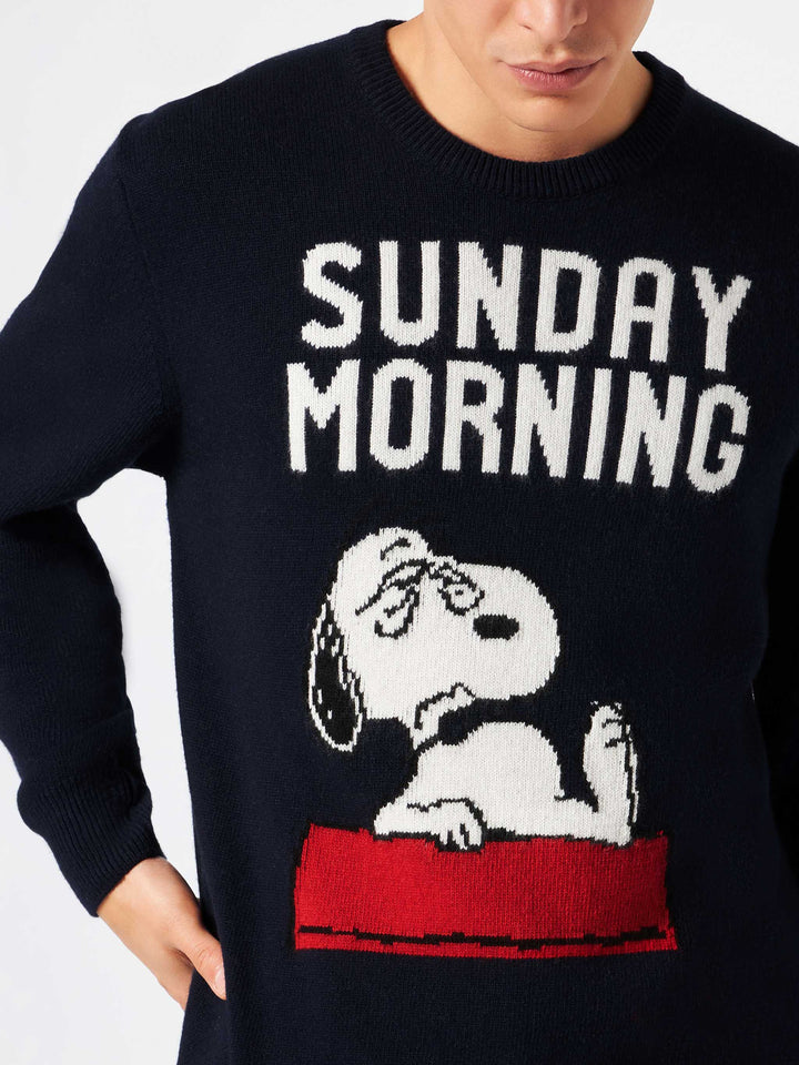 Man sweater with Snoopy Sunday Morning print | SNOOPY - PEANUTS™ SPECIAL EDITION - MC2 Saint Barth