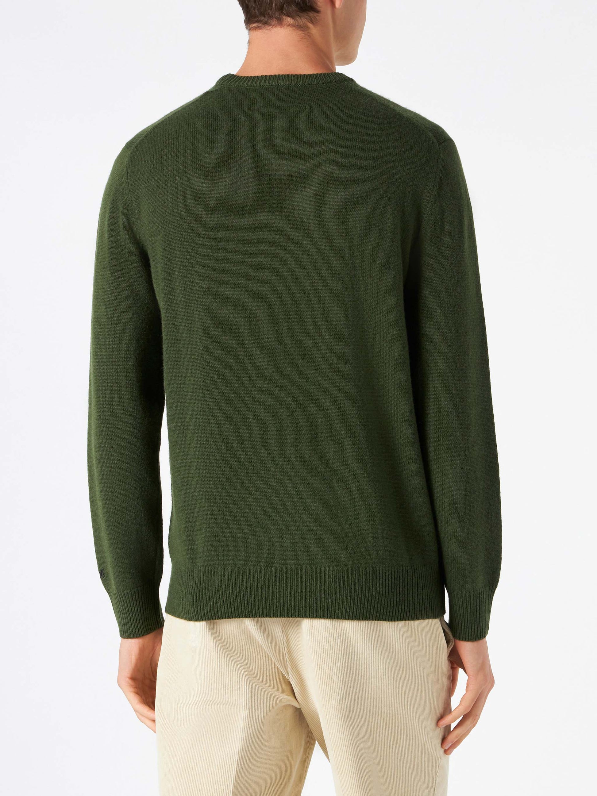 Man military green sweater with Snoopy print | PEANUTS™ SPECIAL EDITION - MC2 Saint Barth