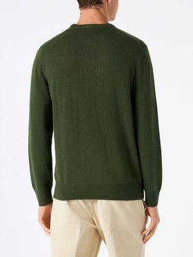 Man military green sweater with Snoopy print | PEANUTS™ SPECIAL EDITION - MC2 Saint Barth
