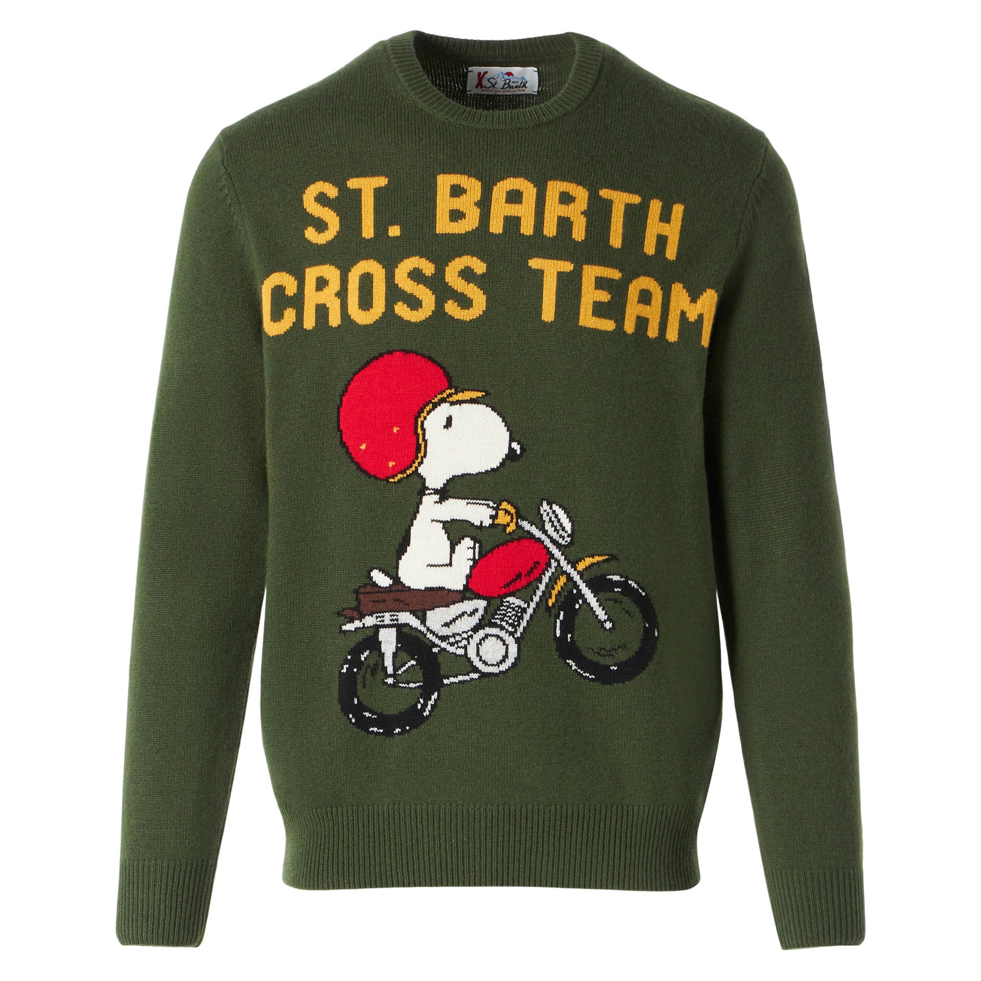 Man military green sweater with Snoopy print | PEANUTS™ SPECIAL EDITION - MC2 Saint Barth