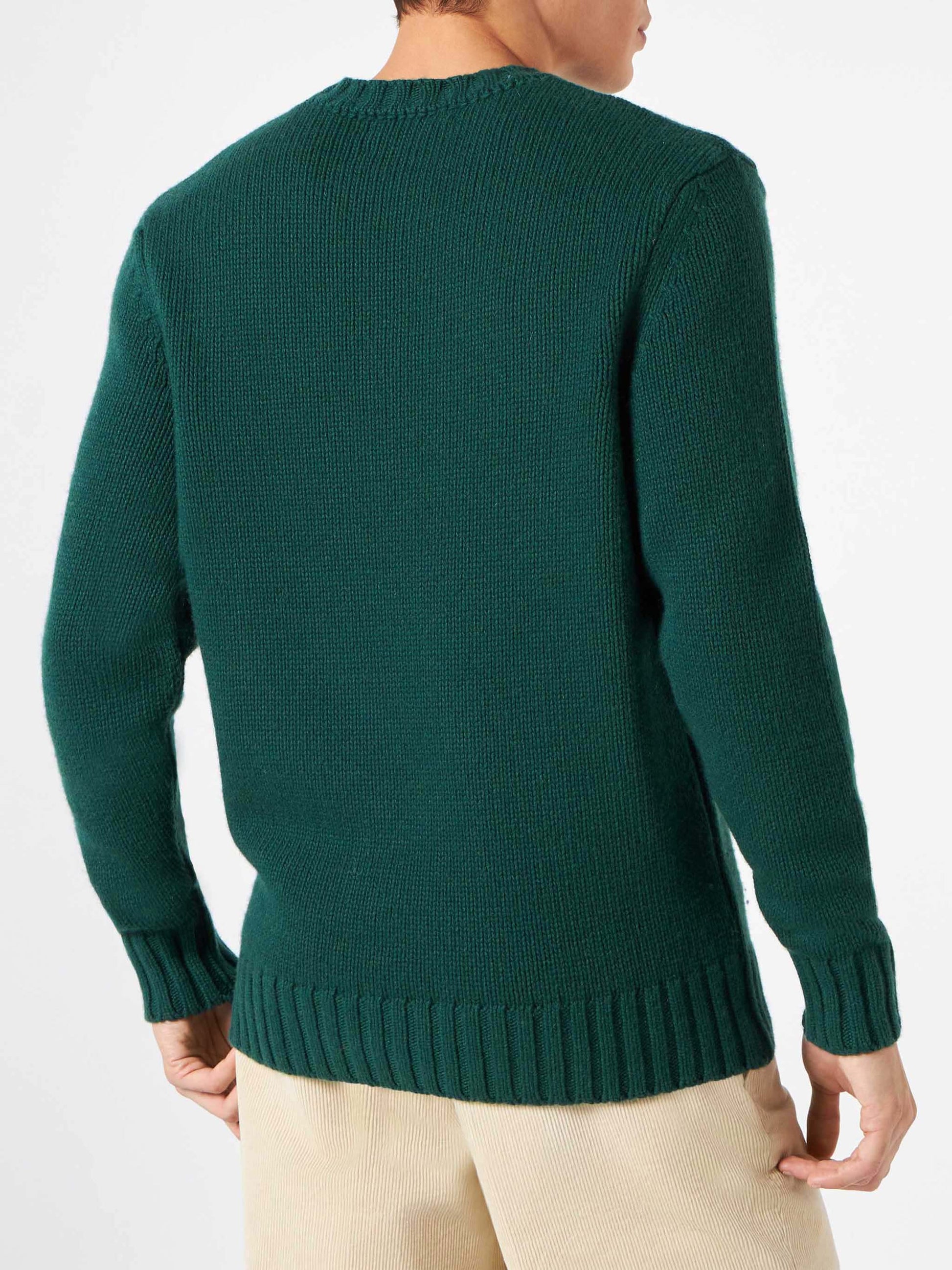 Man blended cashmere sweater with Sun Moritz embroidery - MC2 Saint Barth