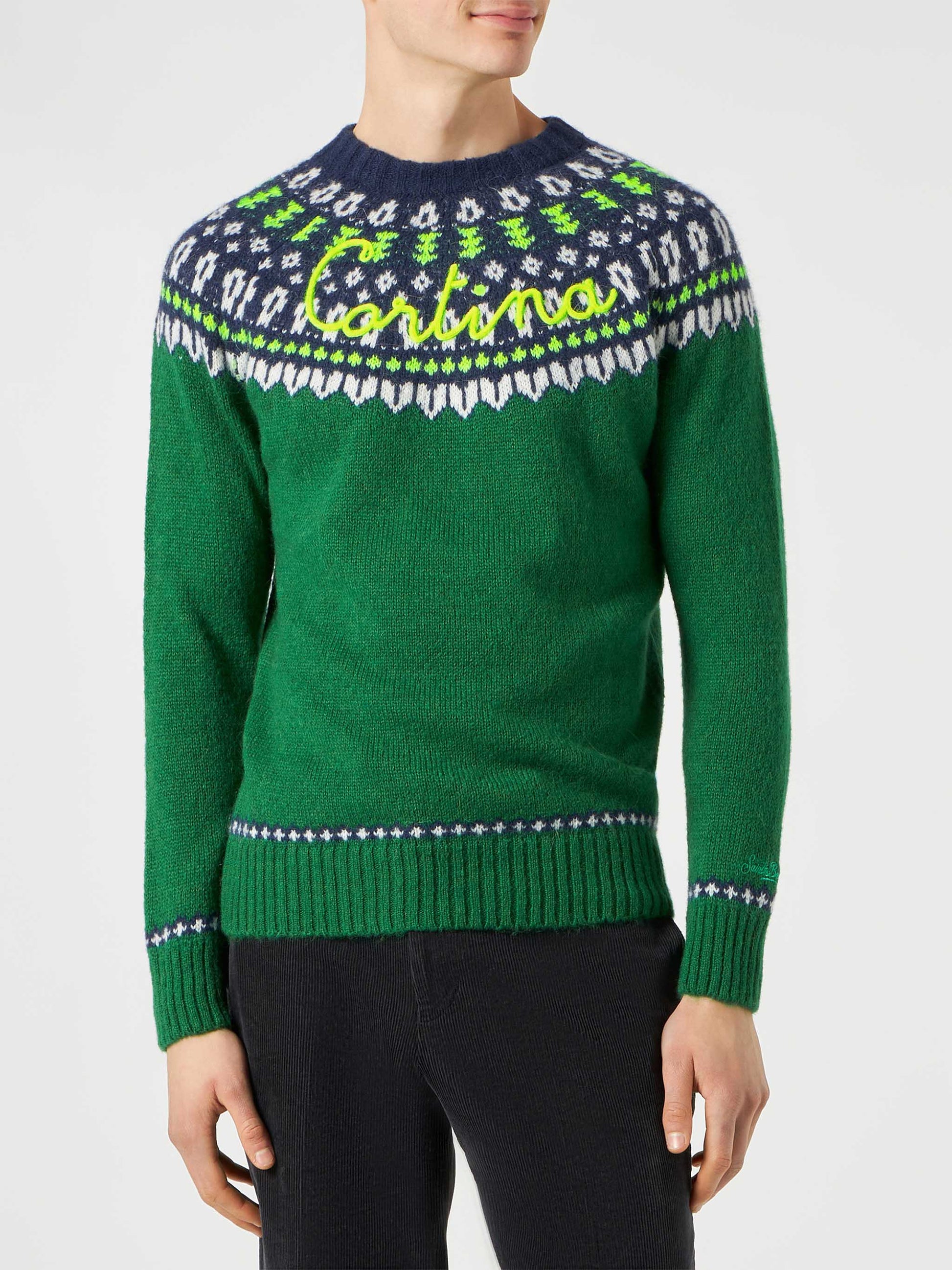 Man brushed sweater with icelandic jacquard - MC2 Saint Barth