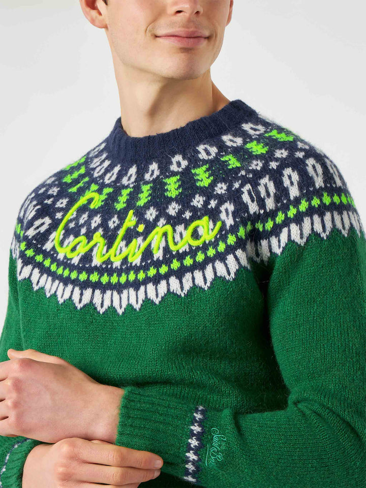 Man brushed sweater with icelandic jacquard - MC2 Saint Barth