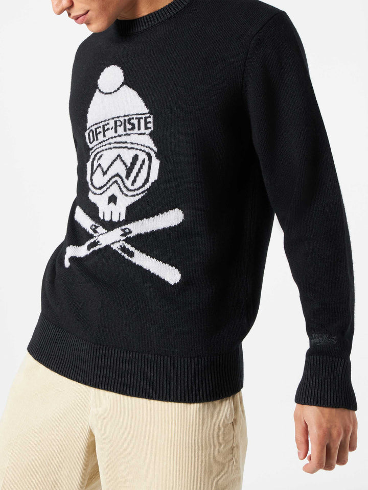 Man black sweater Off piste skull - MC2 Saint Barth