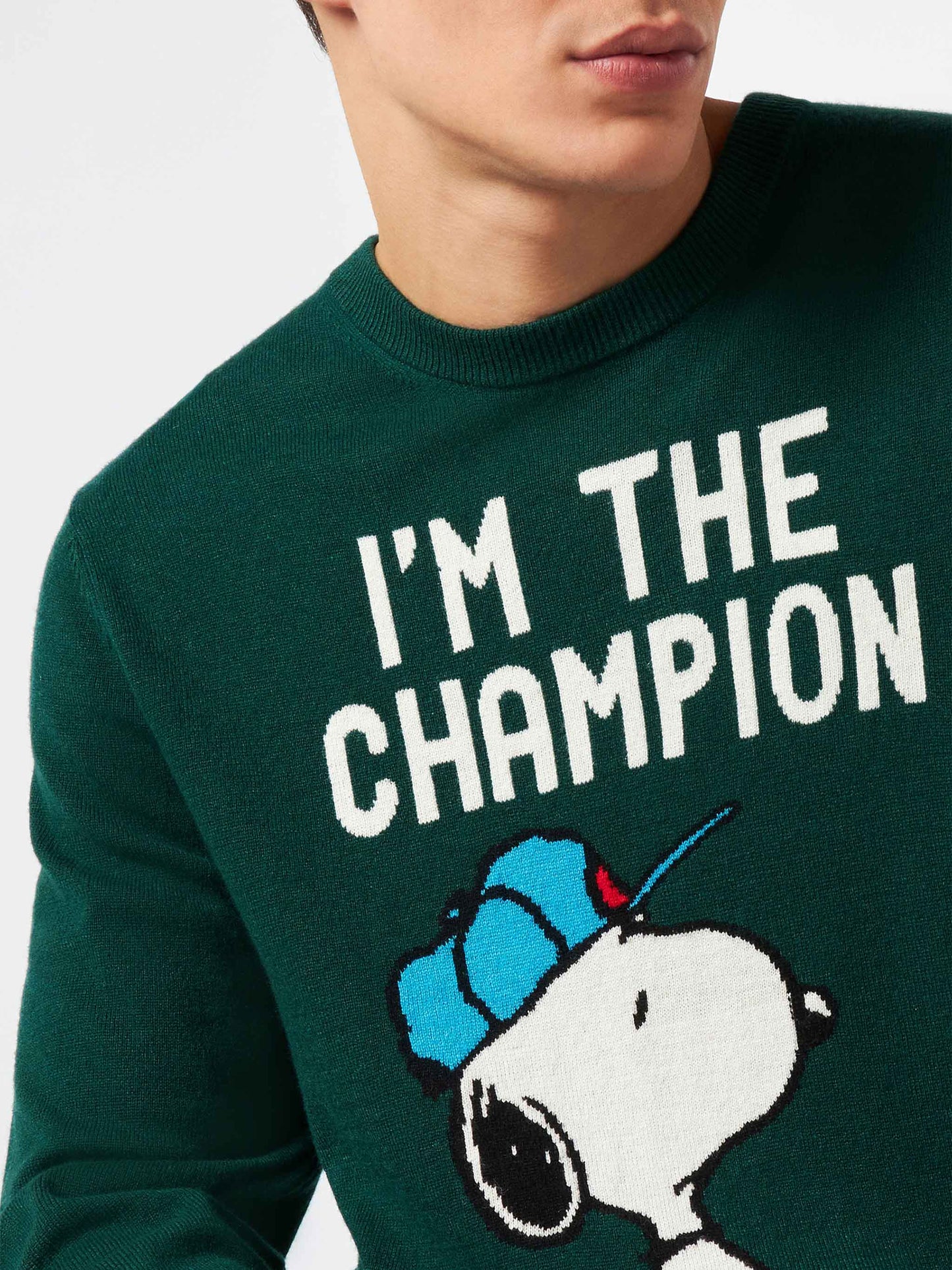 Man lightweight sweater with Snoopy jacquard | SNOOPY PEANUTS™ SPECIAL EDITION - MC2 Saint Barth