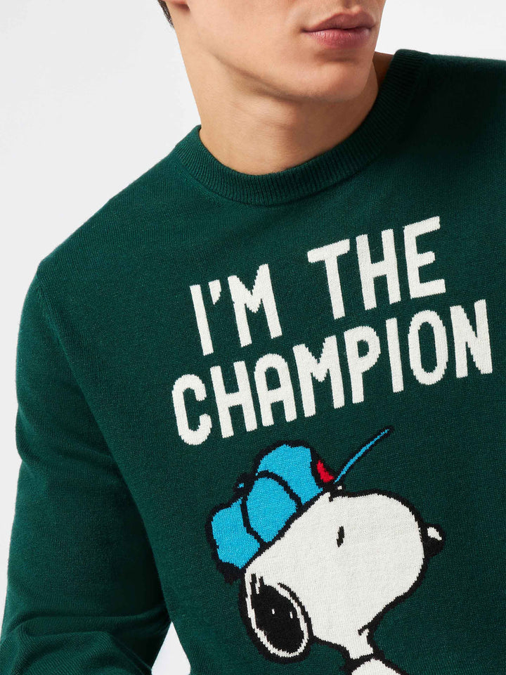 Man lightweight sweater with Snoopy jacquard | SNOOPY PEANUTS™ SPECIAL EDITION - MC2 Saint Barth