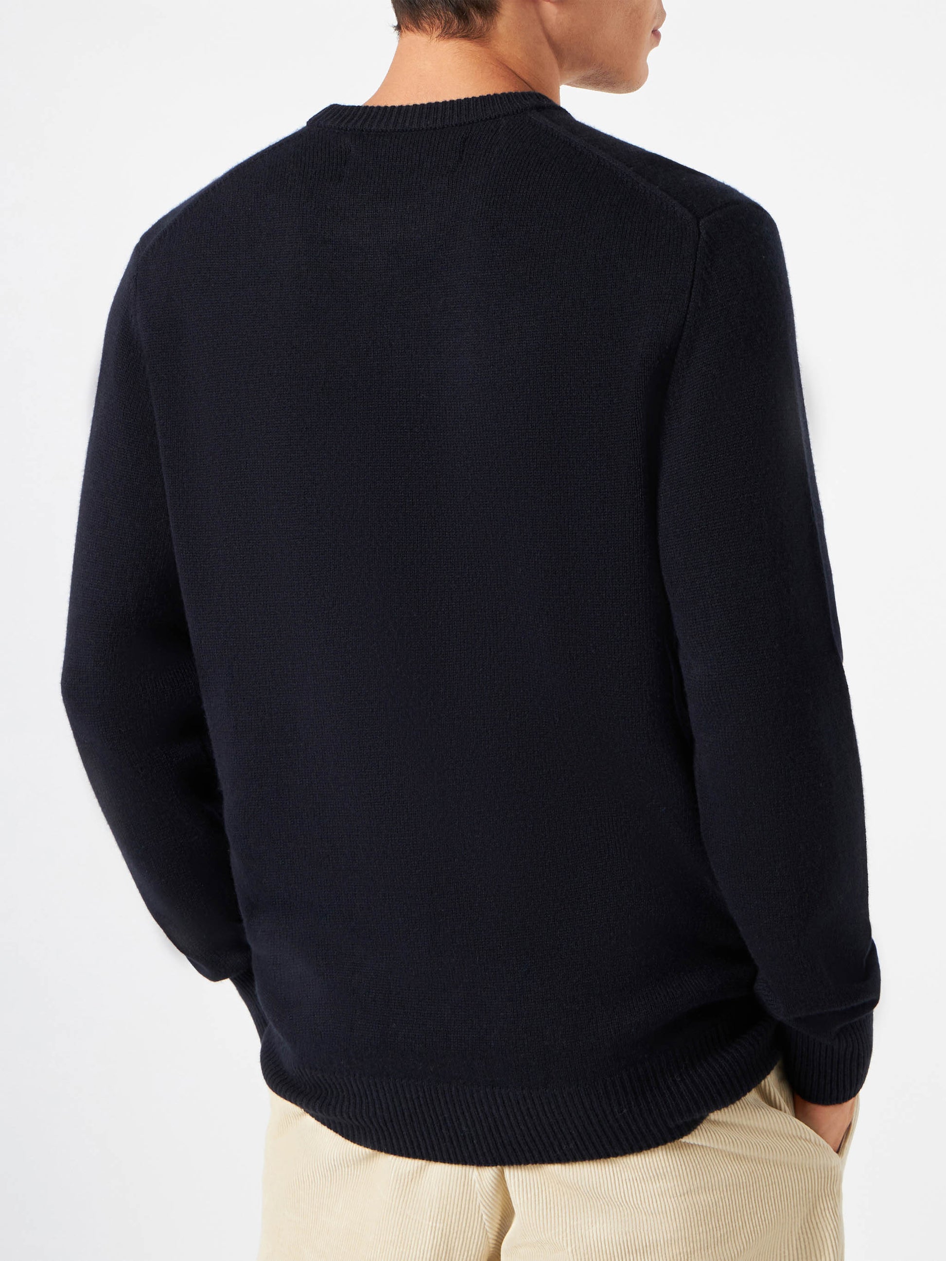 Man blue navy sweater "I hate Mountains Smurf" print | ©PEYO SPECIAL EDITION - MC2 Saint Barth