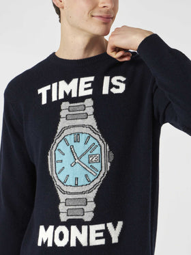 Man sweater with Time is money embroidery - MC2 Saint Barth