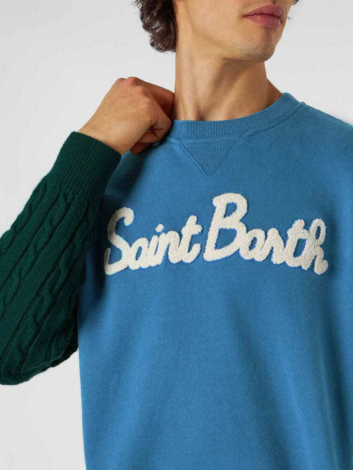 Man sweatshirt with knitted sleeves - MC2 Saint Barth