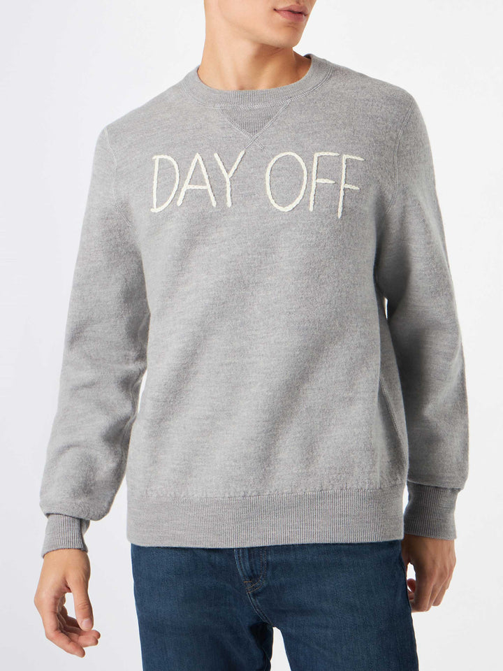 Man crewneck knitted sweater with Day Off embroidery - MC2 Saint Barth
