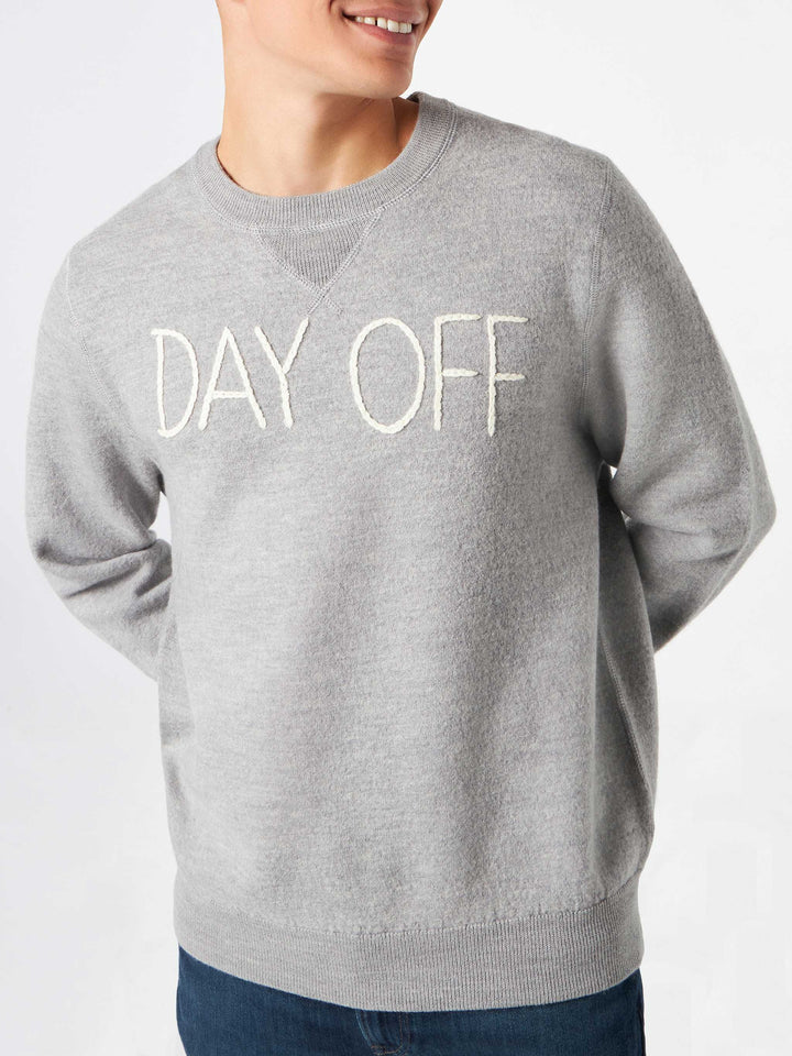 Man crewneck knitted sweater with Day Off embroidery - MC2 Saint Barth