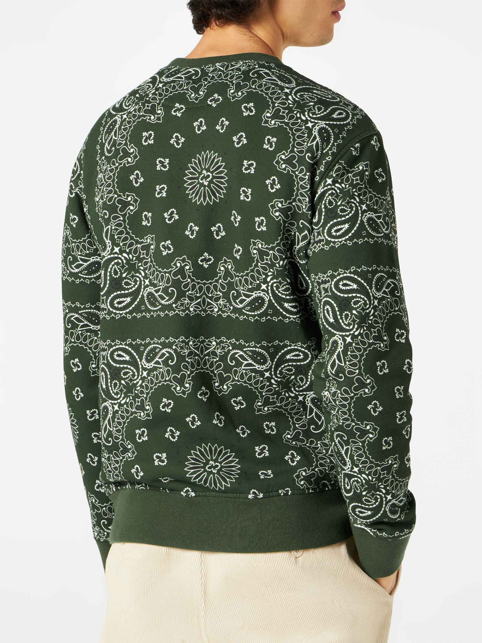 Man crewneck sweatshirt with green bandanna print - MC2 Saint Barth
