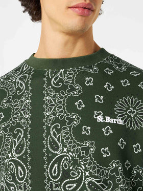 Man crewneck sweatshirt with green bandanna print - MC2 Saint Barth