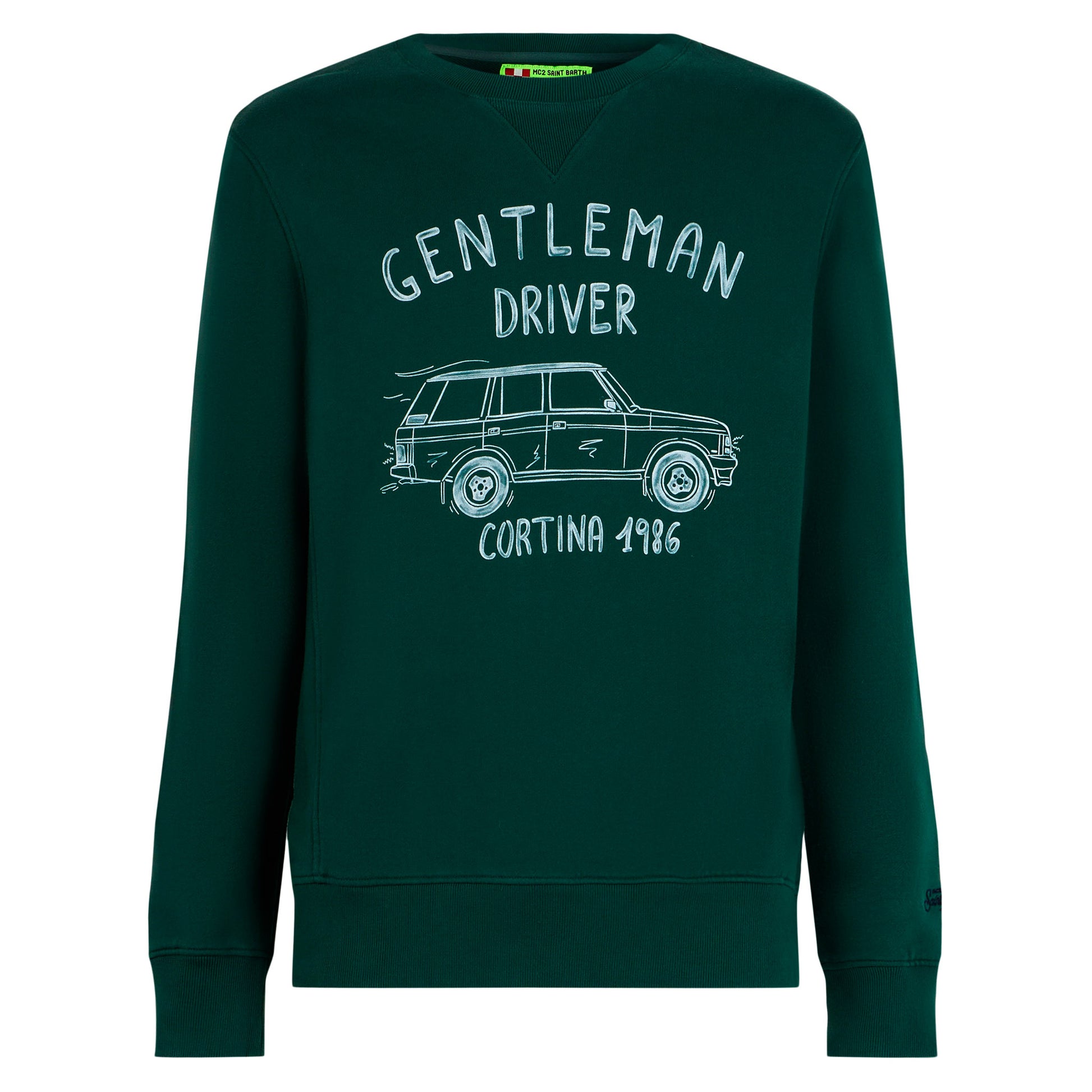 Cotton sweatshirt with Gentleman driver Cortina 1986 writing - MC2 Saint Barth