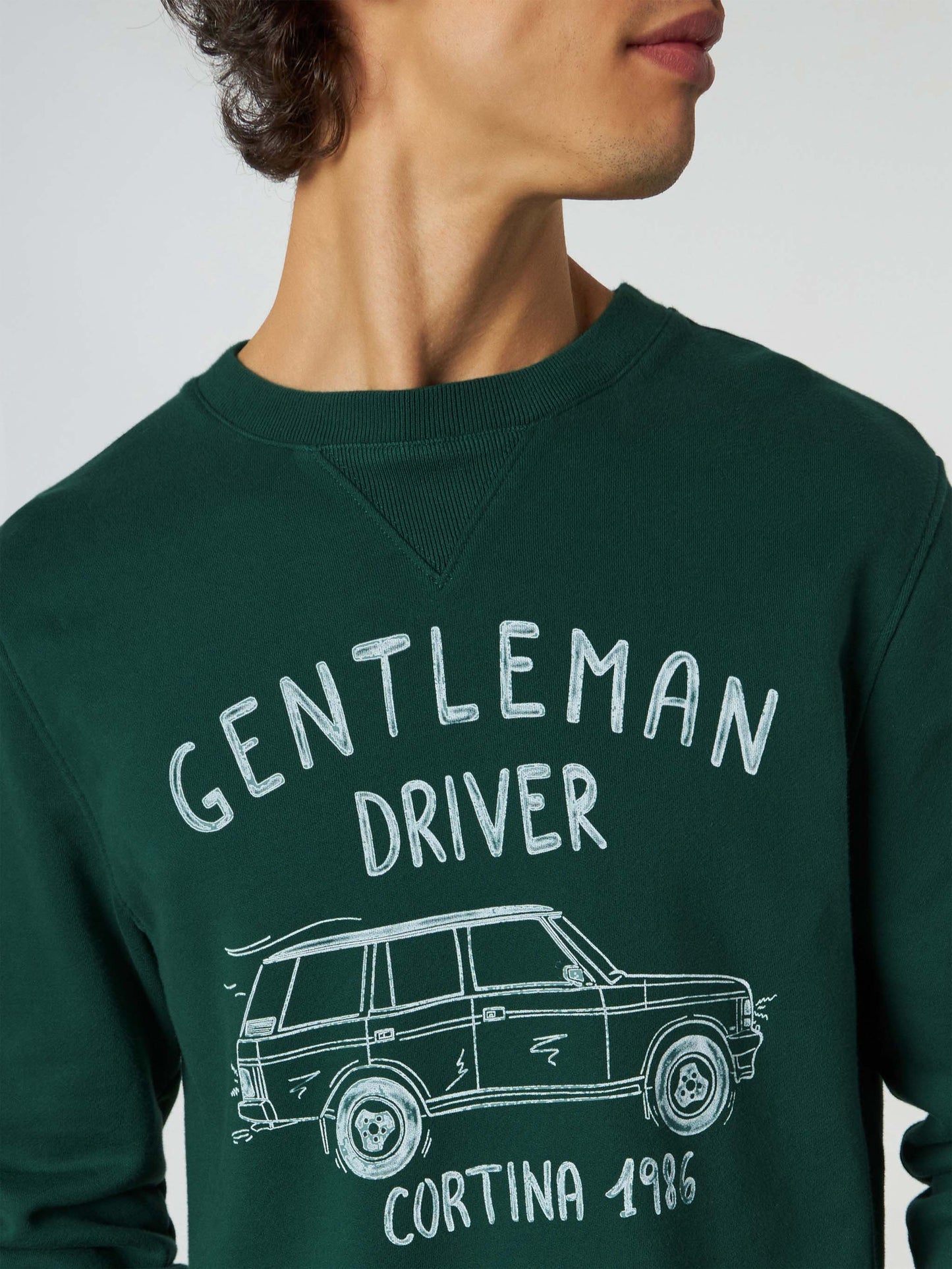 Cotton sweatshirt with Gentleman driver Cortina 1986 writing - MC2 Saint Barth
