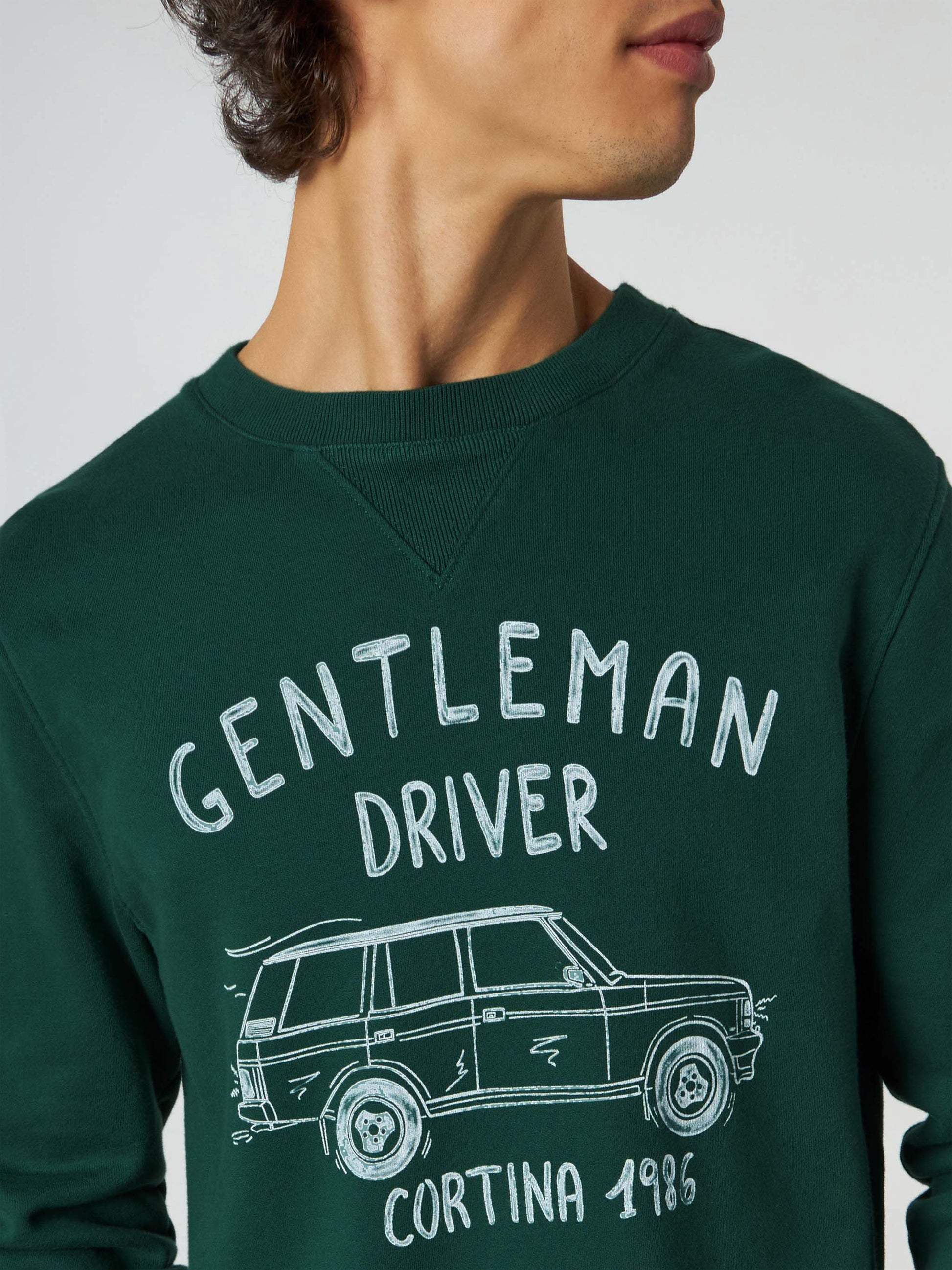 Cotton sweatshirt with Gentleman driver Cortina 1986 writing - MC2 Saint Barth