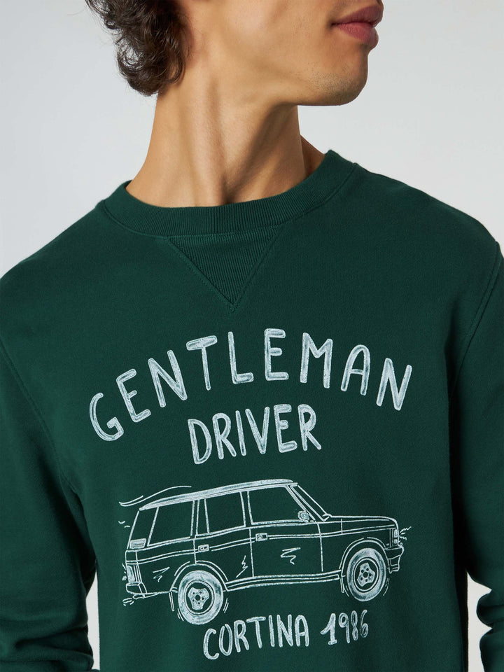 Cotton sweatshirt with Gentleman driver Cortina 1986 writing - MC2 Saint Barth