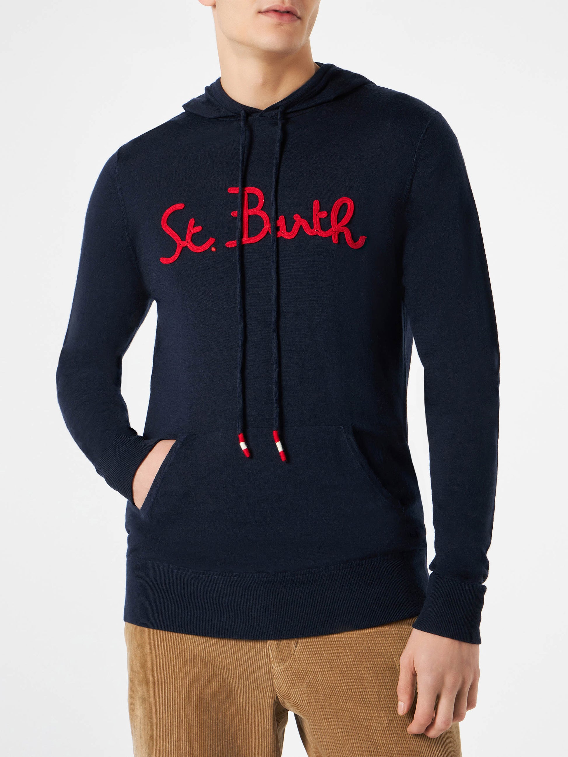 Man navy blue hoodie sweatshirt - MC2 Saint Barth