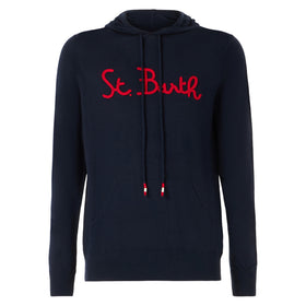 Man navy blue hoodie sweatshirt - MC2 Saint Barth