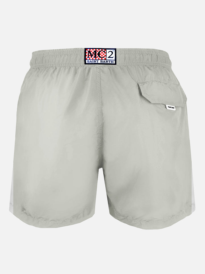 Man grey lightweight fabric swim shorts Lighting Pantone | PANTONE® SPECIAL EDITION - MC2 Saint Barth