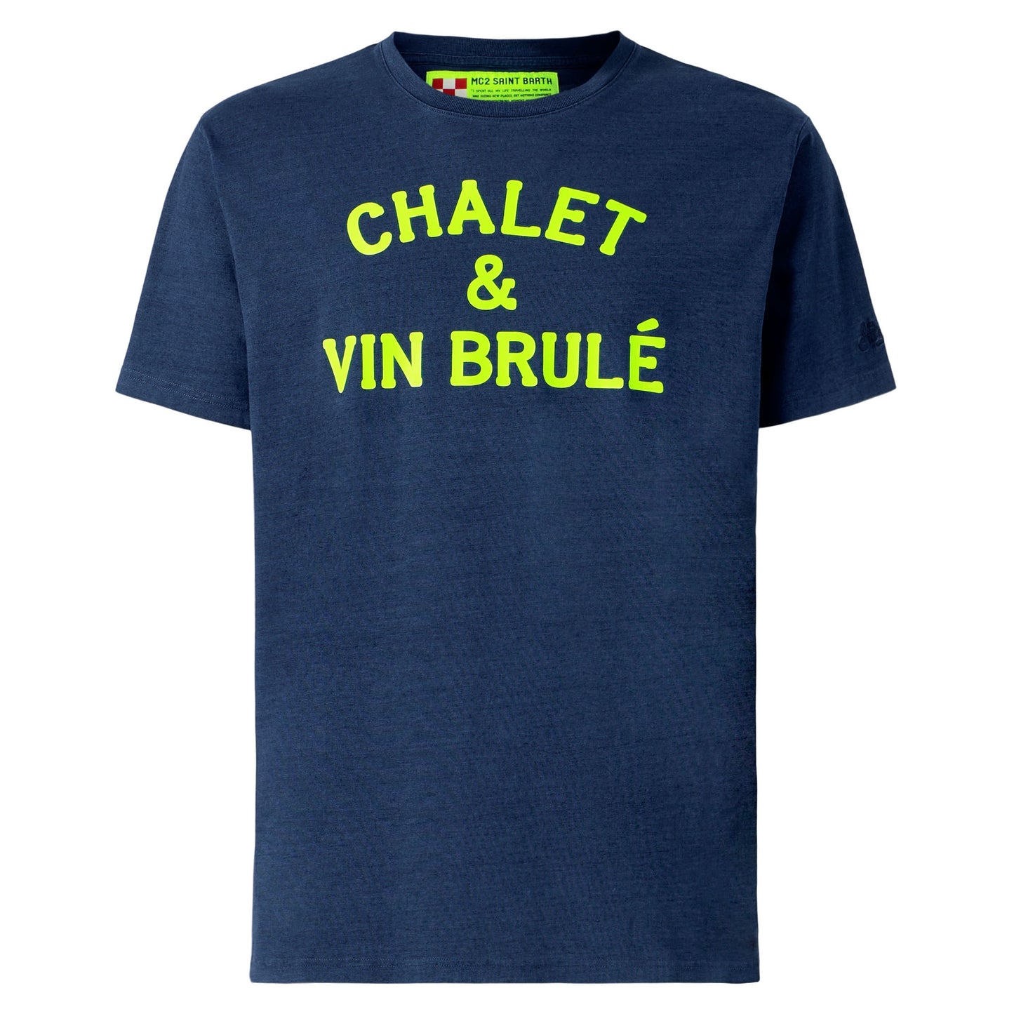 T-shirt Man Chalet & Vin Brulé neon yellow print - MC2 Saint Barth