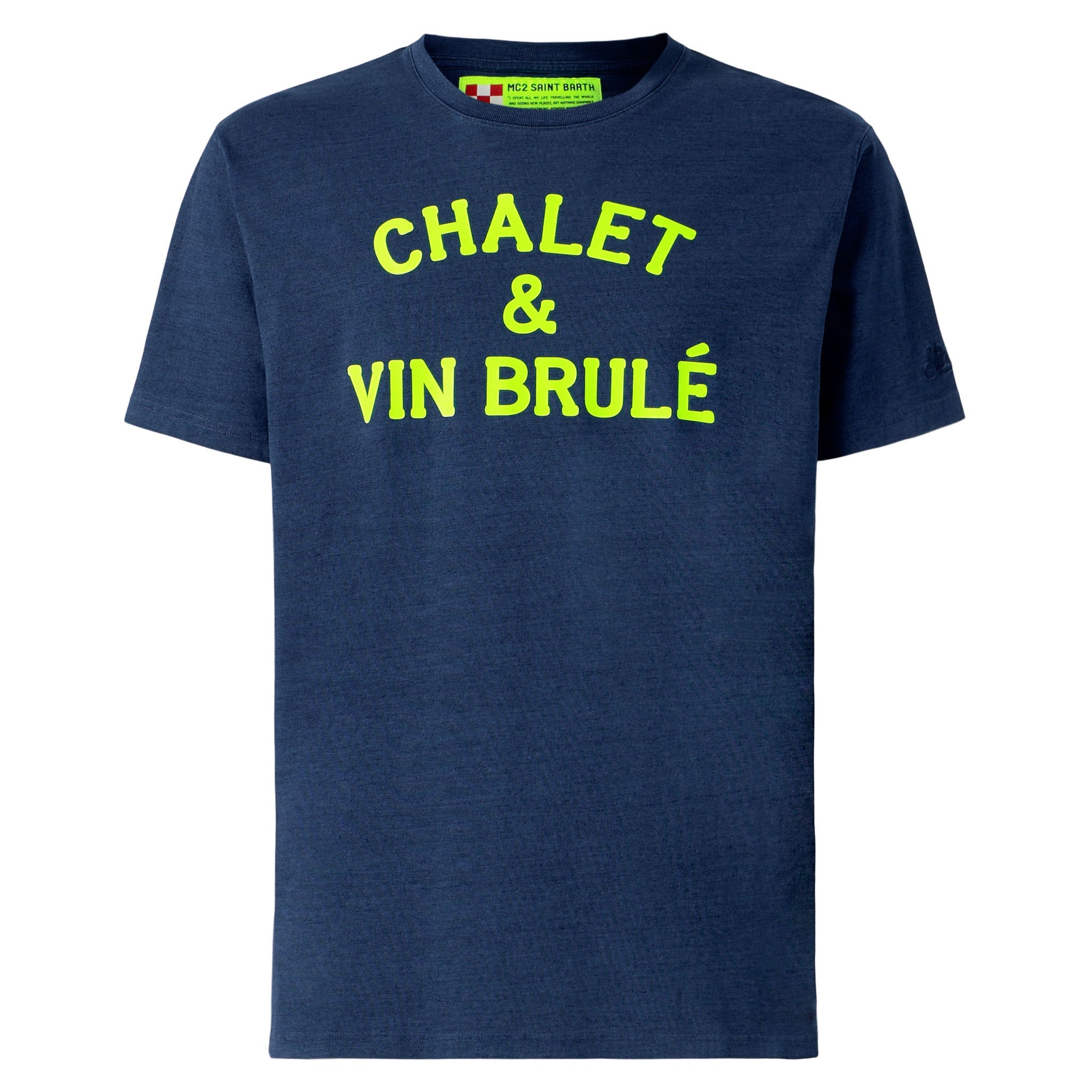 T-shirt Man Chalet & Vin Brulé neon yellow print - MC2 Saint Barth