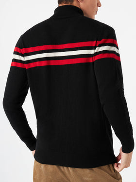 Blended cashmere turtle neck sweater with patch - MC2 Saint Barth