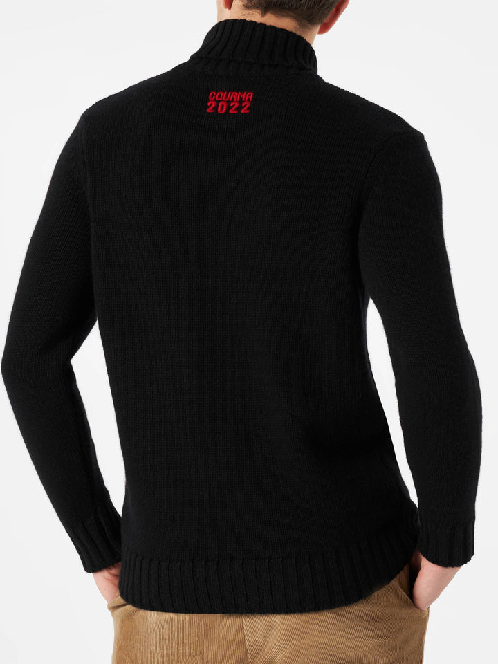 Man high neck sweater with Super G embroidery | SUPER G SPECIAL EDITION - MC2 Saint Barth