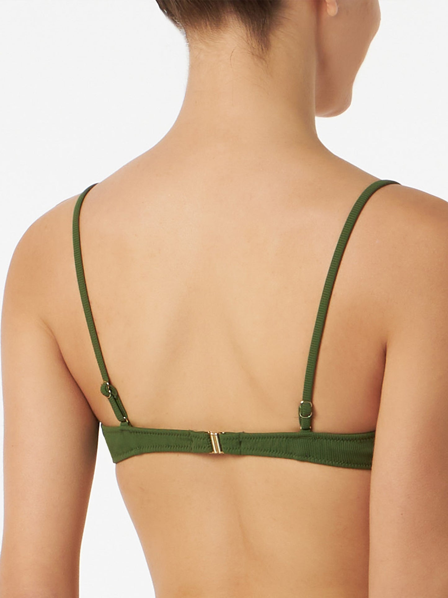 Military green ribbed top bralette - MC2 Saint Barth