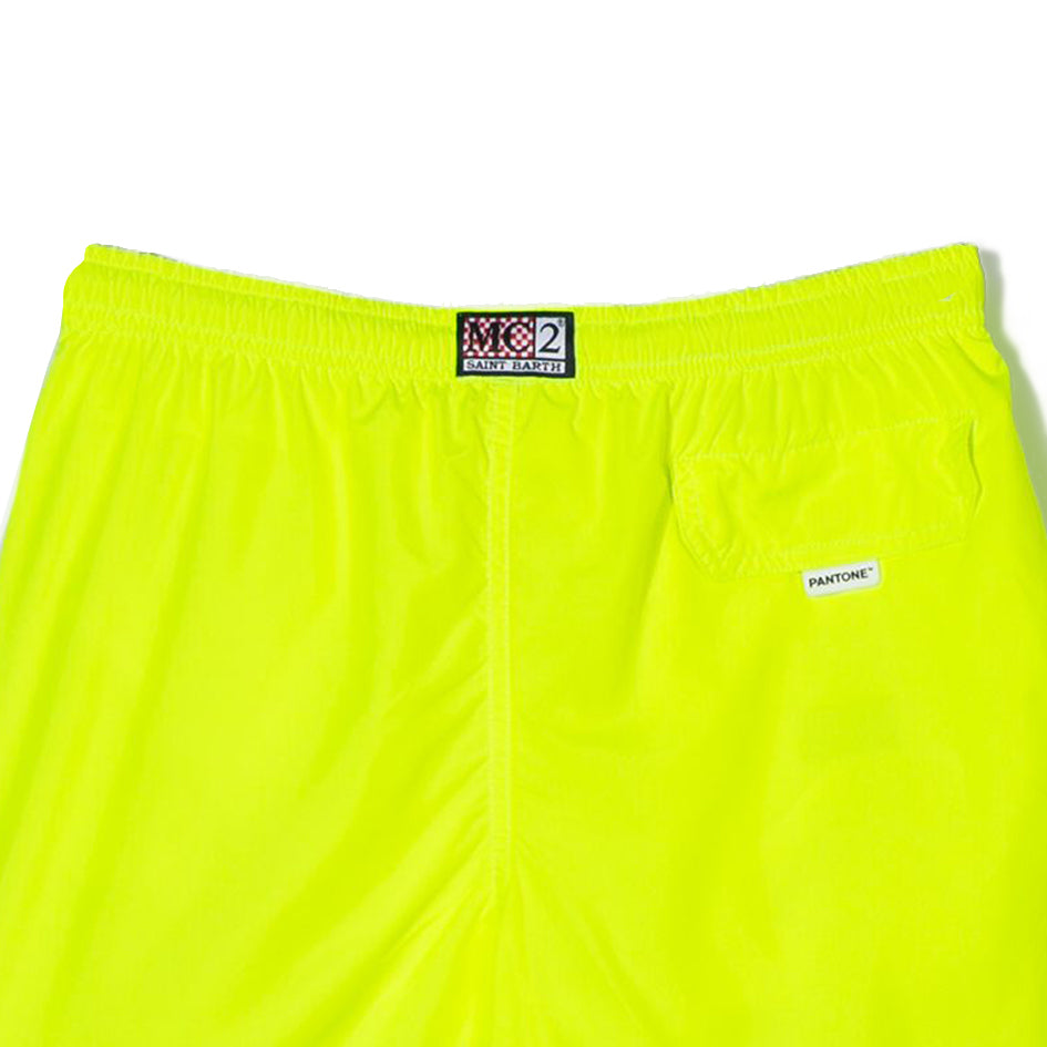 Fluo yellow light fabric boy swim shorts | Pantone® Special Edition - MC2 Saint Barth
