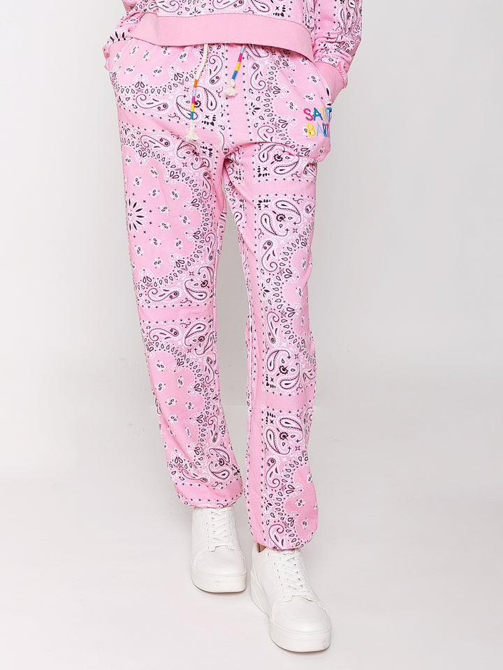 Cotton bandanna joggers with Saint Barth embroidery - MC2 Saint Barth