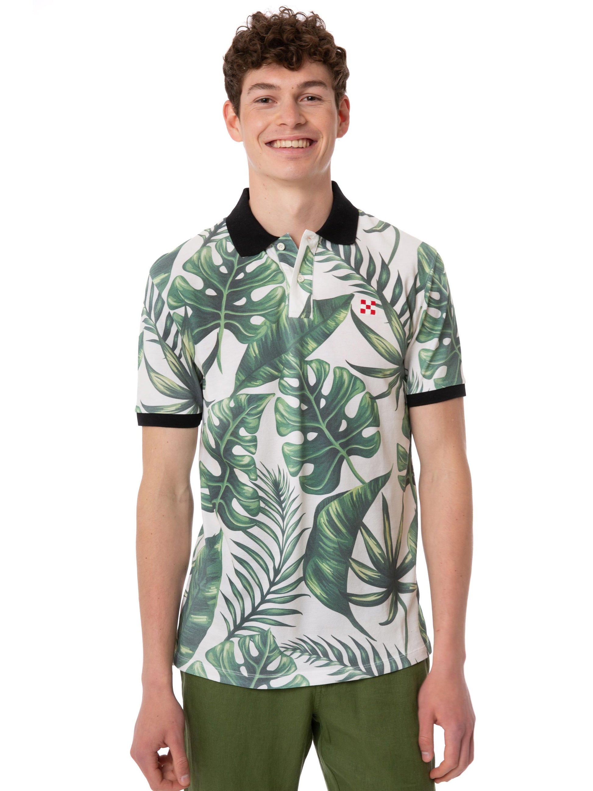 Man polo with leaves print - MC2 Saint Barth