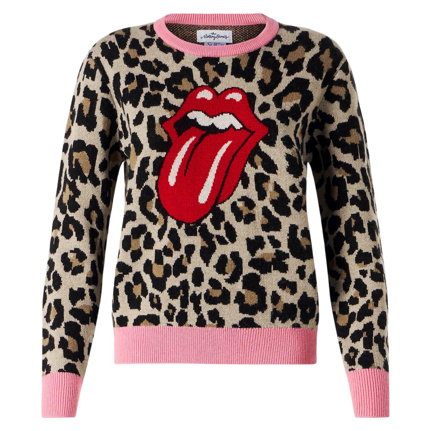 Woman brushed sweater with animalier print | THE ROLLING STONES® SPECIAL EDITION - MC2 Saint Barth