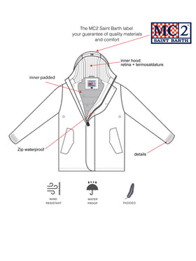 Man hooded red parka jacket Voyager - MC2 Saint Barth