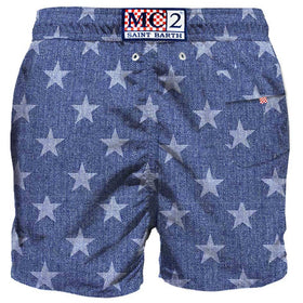 Blue stars mid-length swim shorts - MC2 Saint Barth